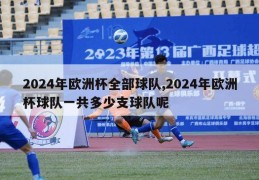 2024年欧洲杯全部球队,2024年欧洲杯球队一共多少支球队呢