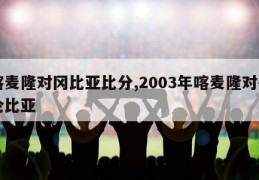 喀麦隆对冈比亚比分,2003年喀麦隆对哥伦比亚